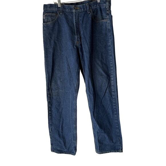 Carhartt Jeans Mens 38x32 Blue Denim Relaxed Fit Straight Leg Workwear Pants - Picture 1 of 8